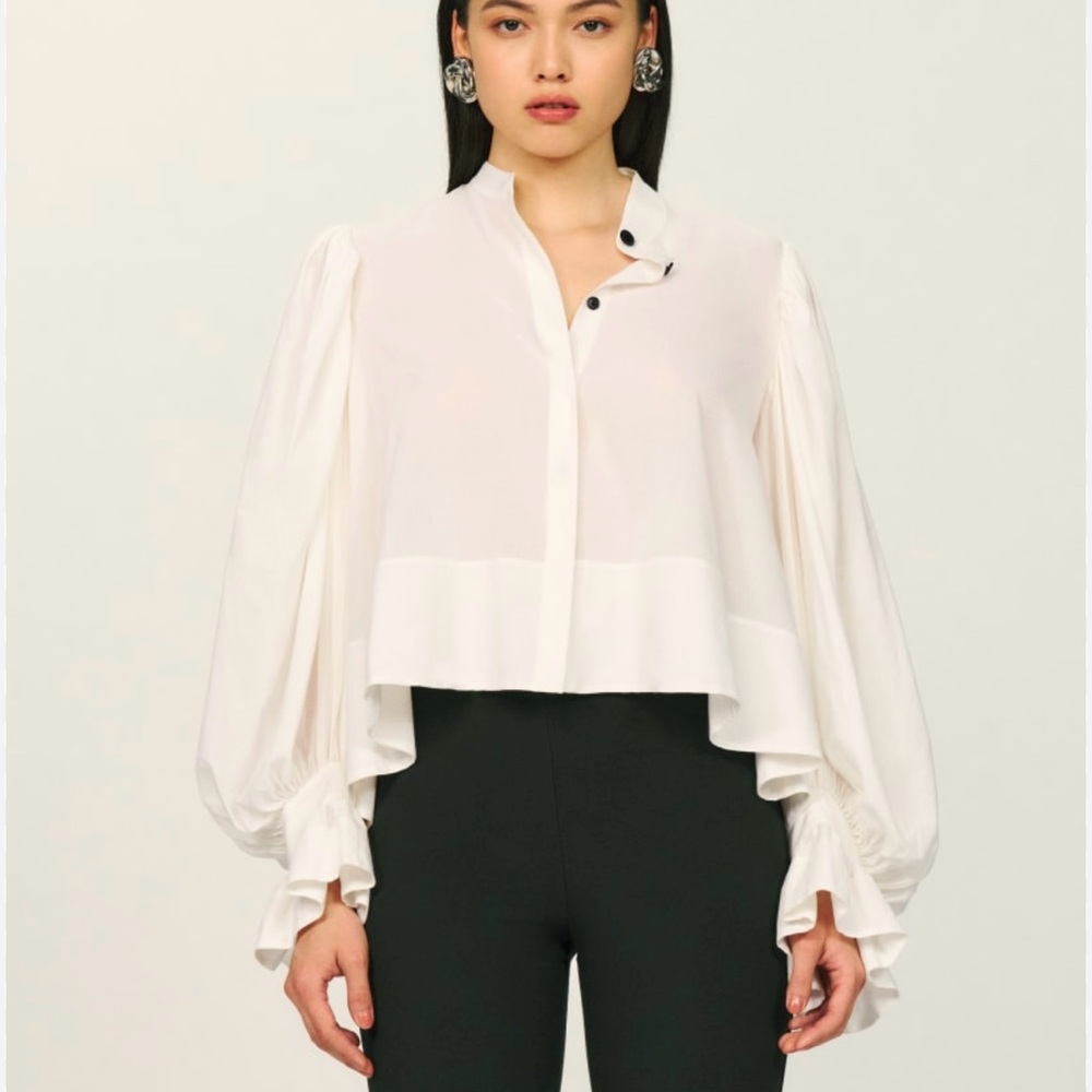 Reformation White Blouse Sz L